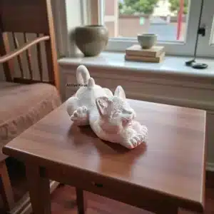 Sevimli Kedi Figürlü Heykel : Boyanabilir Masaüstü Dekor