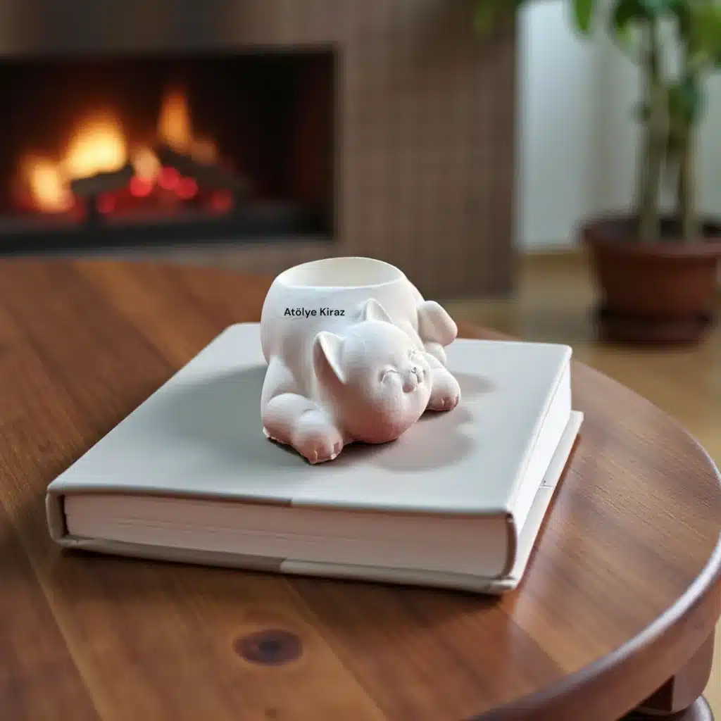 Sevimli Kedi Mumluk : Boyanabilir Tealight & Parafinli Mum Dekor