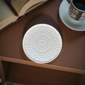 Mandala Desenli Bardak Altlığı : Boyanabilir Dekoratif Hobi Objesi