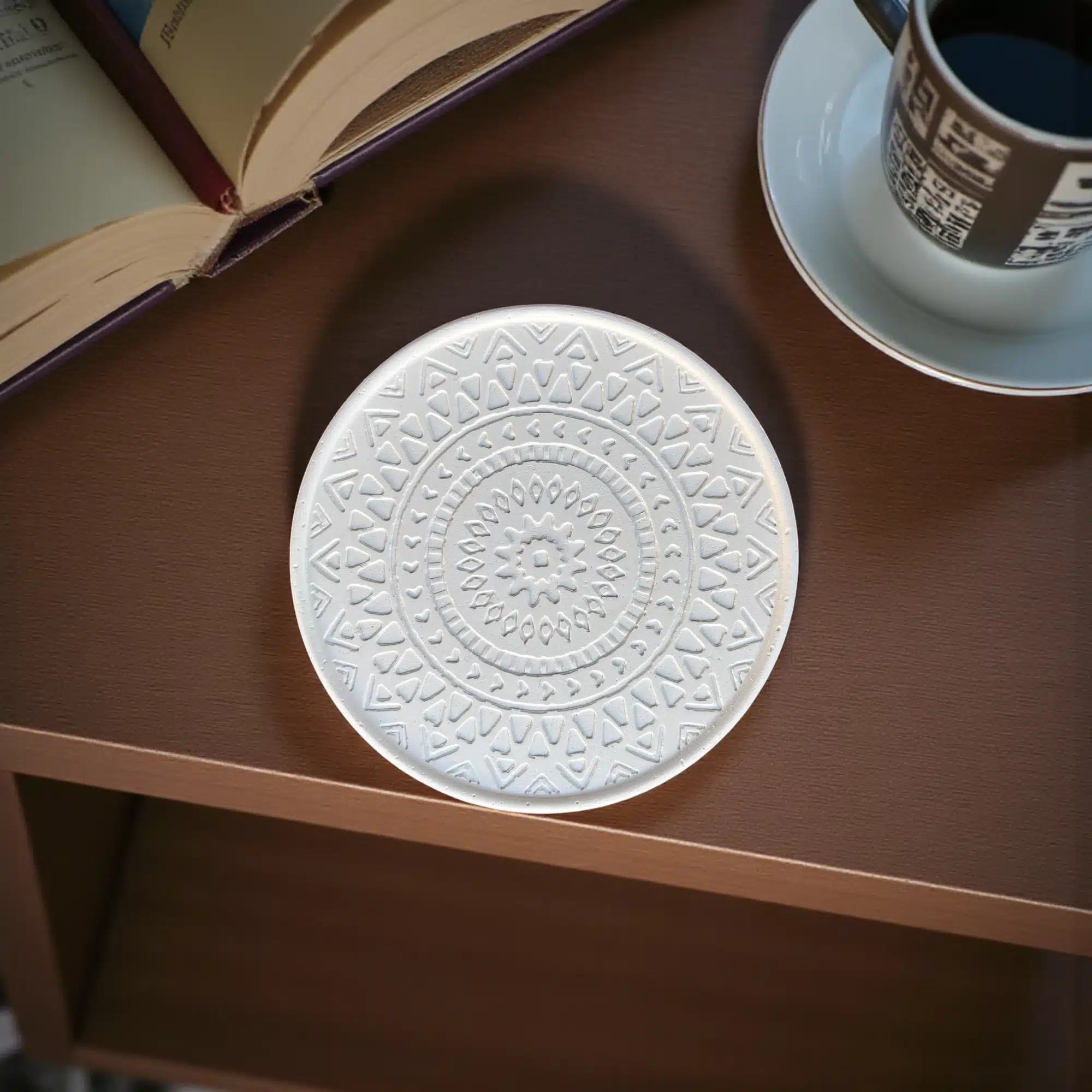 Mandala Desenli Bardak Altlığı : Boyanabilir Dekoratif Hobi Objesi