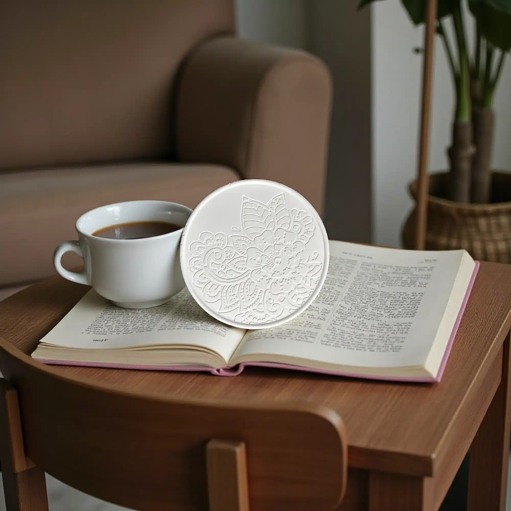 Floral Desenli Bardak Altlığı : Boyanabilir Dekoratif Hobi Objesi 1 Floral Desenli Bardak Altlığı : Boyanabilir Dekoratif Hobi Objesi