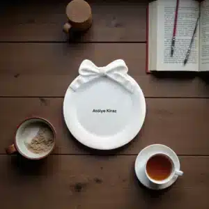 Yuvarlak Fiyonklu Dekoratif Tabak