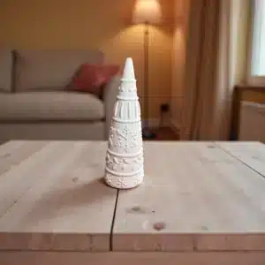 Yılbaşı Ağacı Heykeli : Kar Taneli Boyanabilir Kış Dekoru