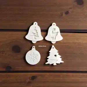 Boyanabilir Yılbaşı Süsü Seti : Taş Tozu Ağaç ve Kapı Süsleri