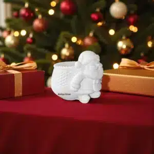 Noel Baba Figürlü Saksı : Boyanabilir Çok Amaçlı Yılbaşı Dekoru