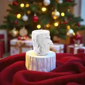 Kütük Geyik Mumluk : Boyanabilir Rustik Taş Tozu Dekor 6 Kütük Geyik Mumluk : Boyanabilir Rustik Taş Tozu Dekor