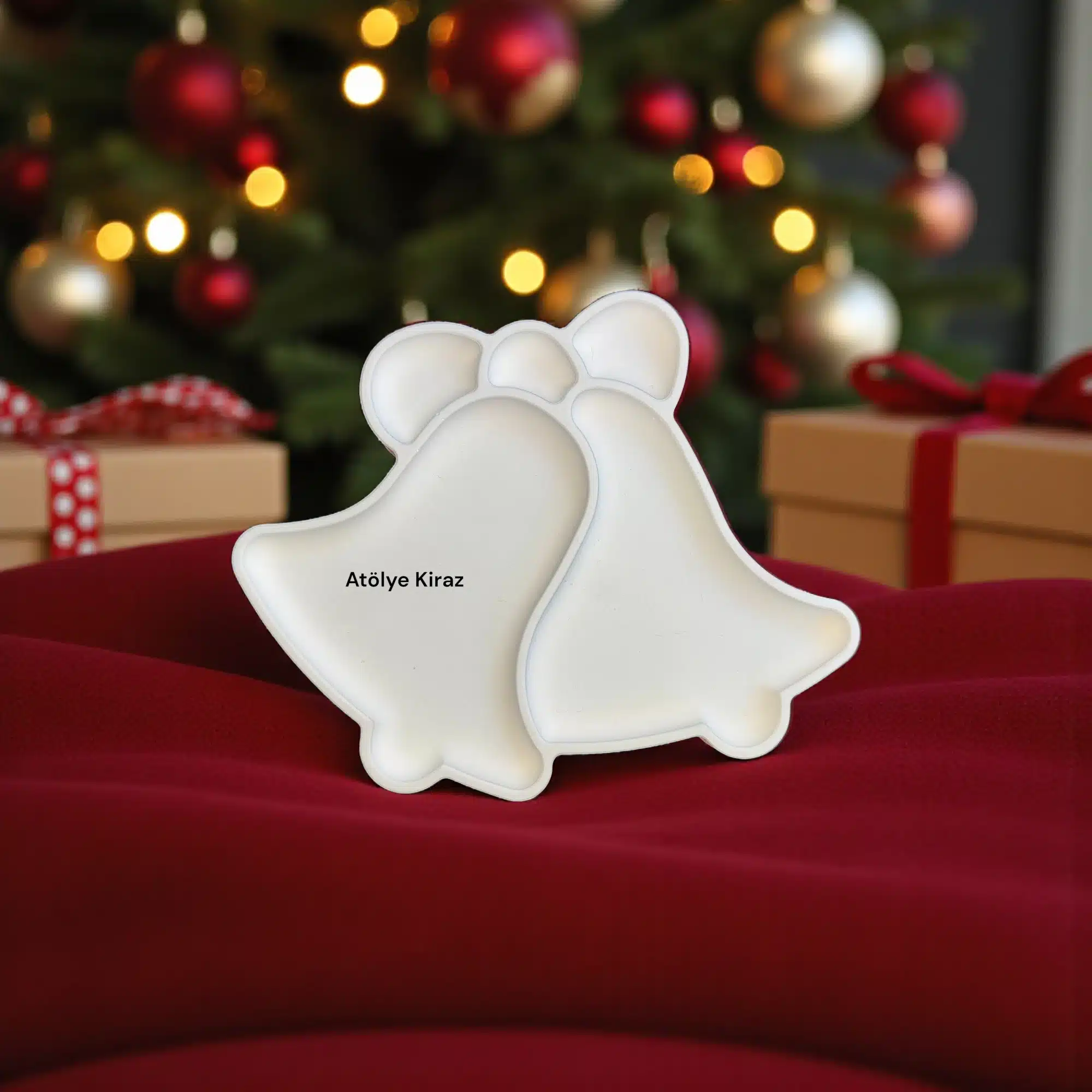 Çan Figürlü Tepsi : Boyanabilir Sunum ve Takı Tabağı 2 Çan Figürlü Tepsi : Boyanabilir Sunum ve Takı Tabağı