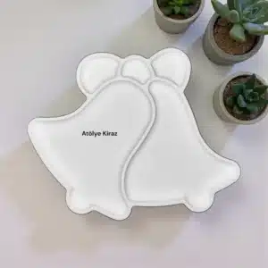 Çan Figürlü Tepsi : Boyanabilir Sunum ve Takı Tabağı