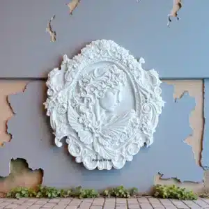 Kadın Büstü Rölyef Obje: Beyaz Vintage Süsleme ve Dekorasyon Parçası