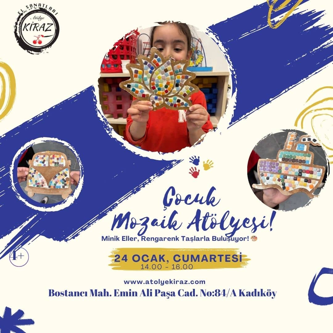 Atölye Kiraz Çocuk Mozaik Atölyesi: Minik Eller, Rengarenk Taşlarla Buluşuyor! ✨