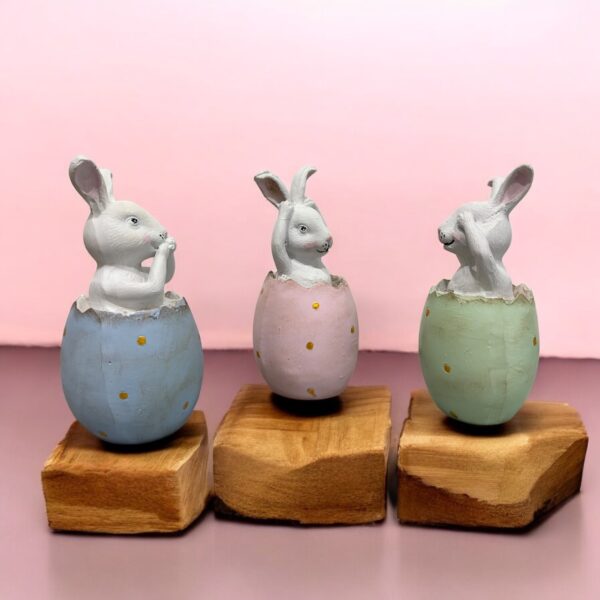 🐰 Duymadım, Görmedim, Bilmiyorum Tavşan Figürleri – 6x6x12 cm - Görsel 3