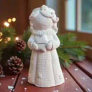 Yıldız Tutan Sevimli Melek Figürü | Boyanabilir Dekoratif Obje