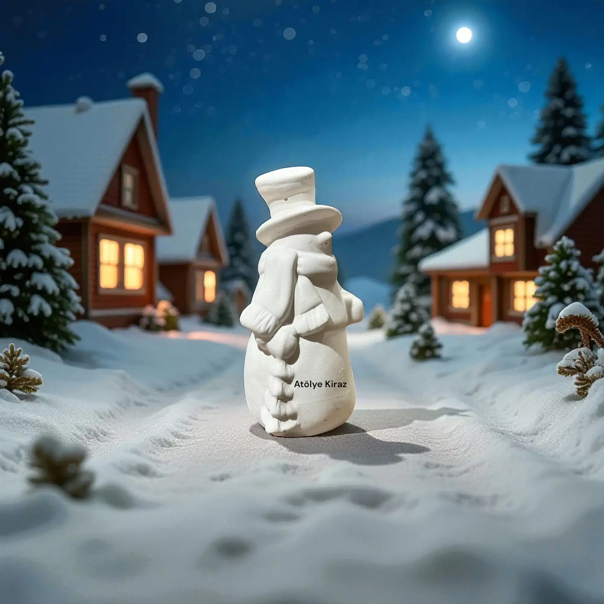 Atkılı Kardan Adam Figürü : Yılbaşı Objesi 2 Atkılı Kardan Adam Figürü : Yılbaşı Objesi