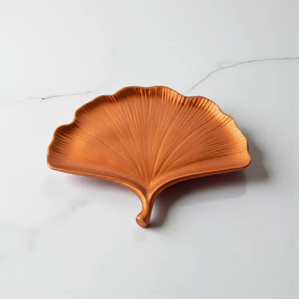 Ginkgo Yaprağı Figürlü Çok Amaçlı Tepsi : Dekoratif Sunum & Takı Tabağı 5 Ginkgo Yaprağı Figürlü Çok Amaçlı Tepsi : Turuncu