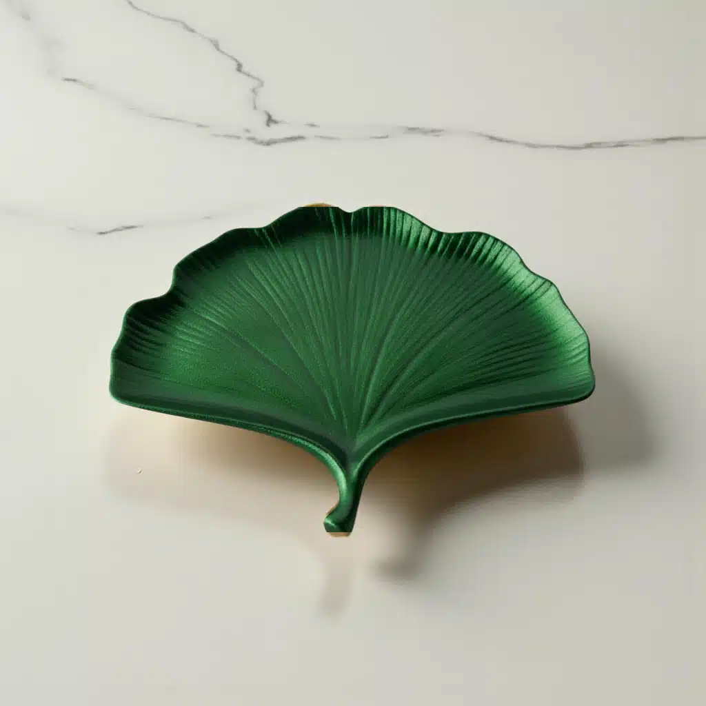 Ginkgo Yaprağı Figürlü Çok Amaçlı Tepsi : Dekoratif Sunum & Takı Tabağı 7 Ginkgo Yaprağı Figürlü Çok Amaçlı Tepsi : Yeşil