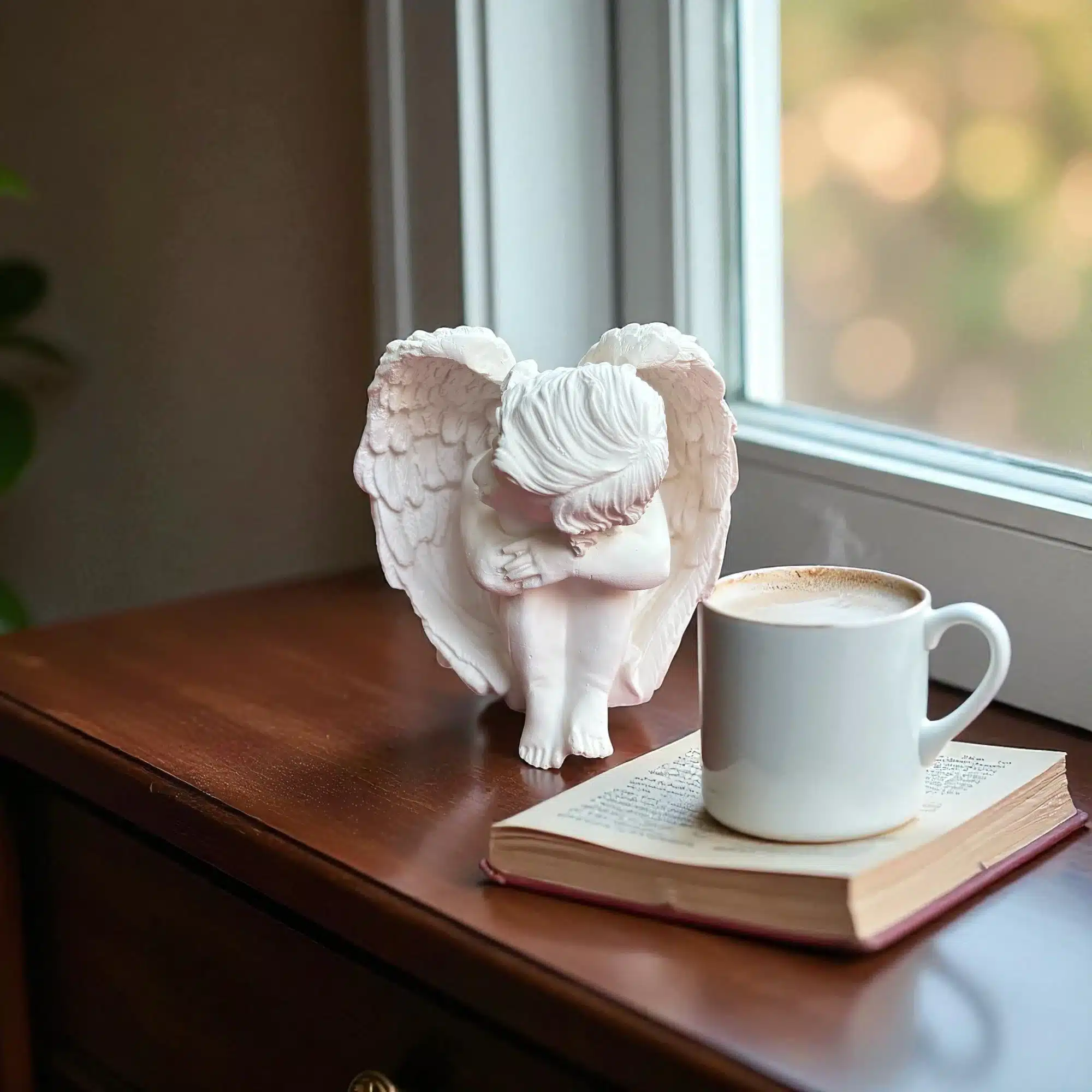 Ham Taş Tozu Uyuyan Melek Heykeli : Dekoratif Obje 7 Uyuyan Melek Heykeli : Dekoratif Obje