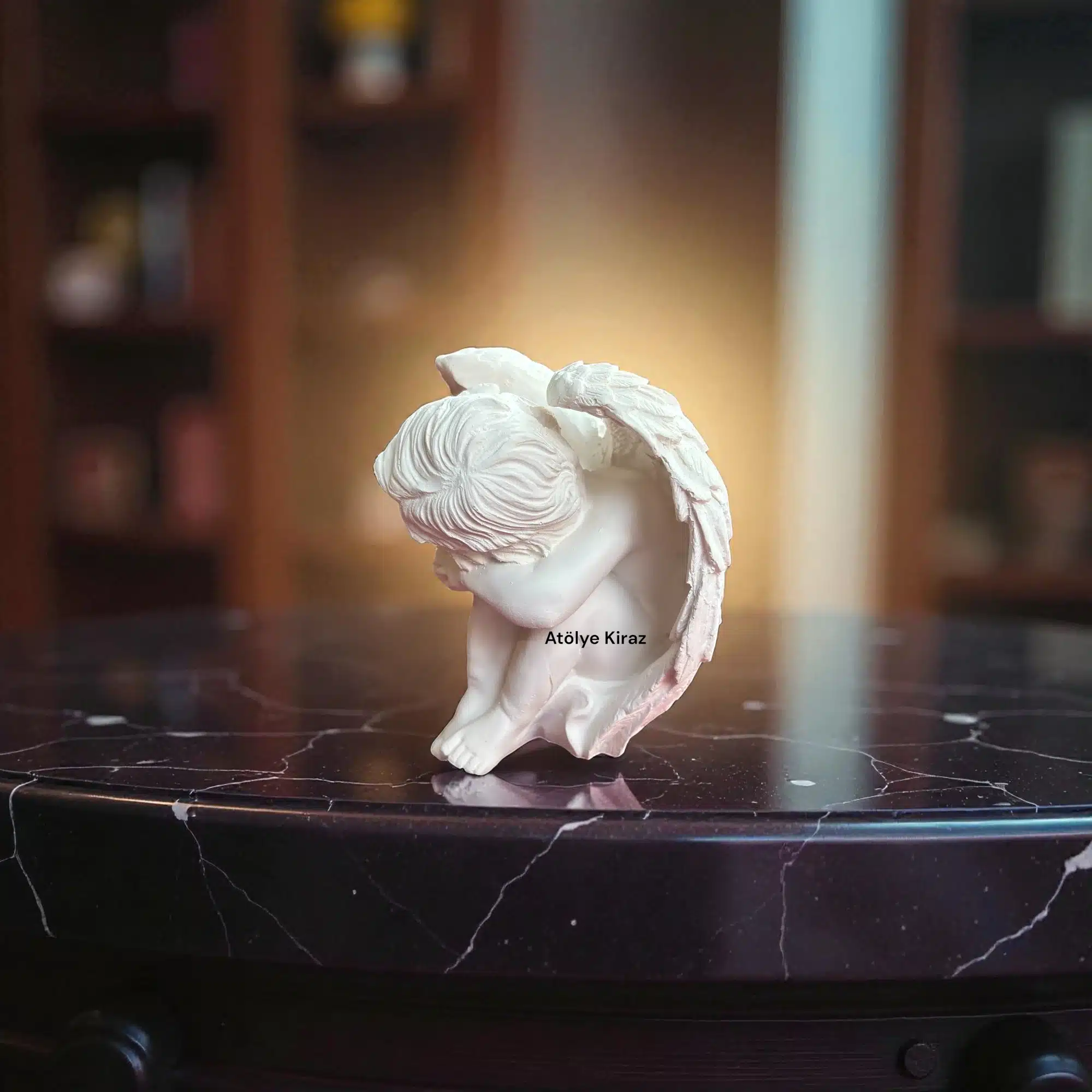 Ham Taş Tozu Uyuyan Melek Heykeli : Dekoratif Obje 4 Uyuyan Melek Heykeli : Dekoratif Obje