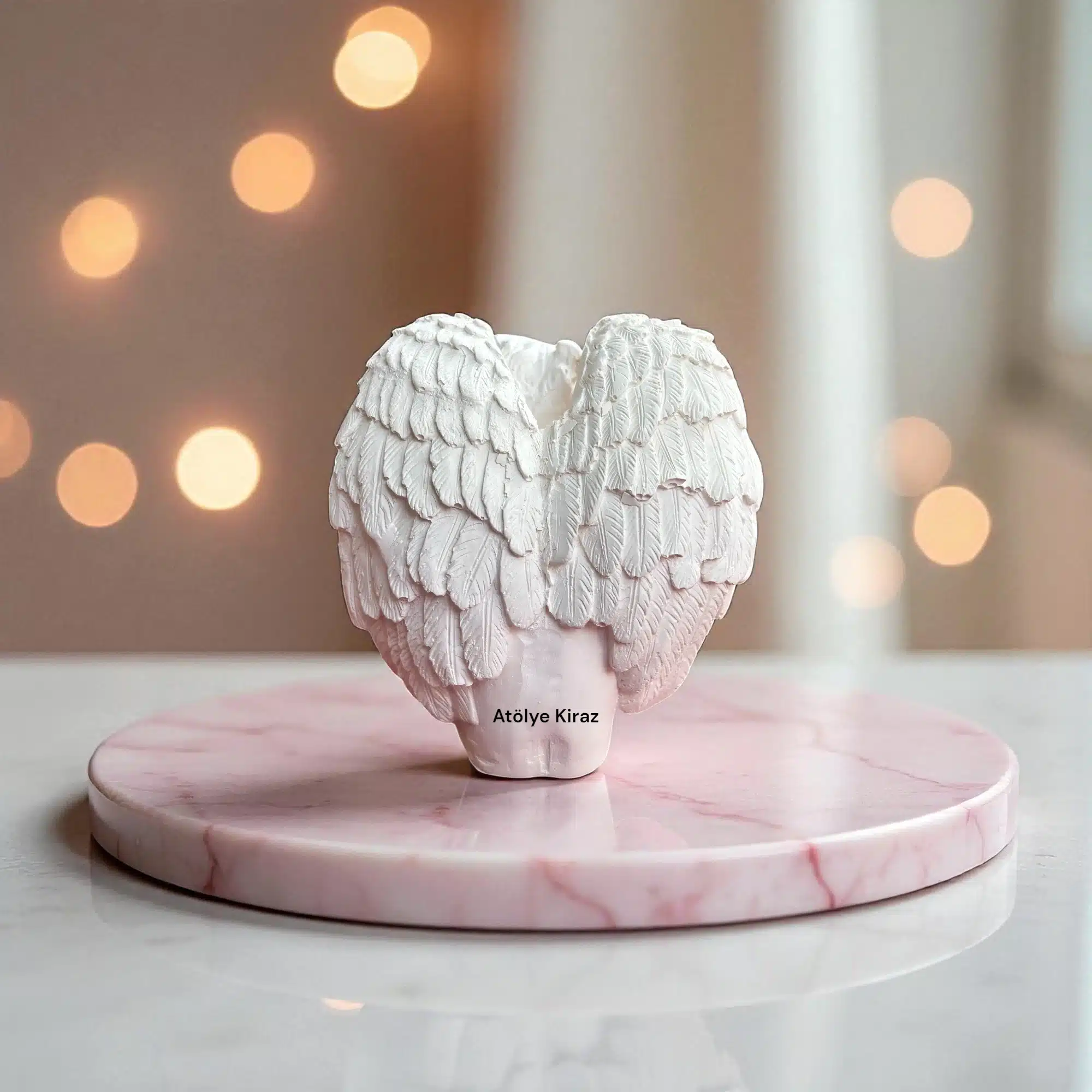 Ham Taş Tozu Uyuyan Melek Heykeli : Dekoratif Obje 2 Uyuyan Melek Heykeli : Dekoratif Obje