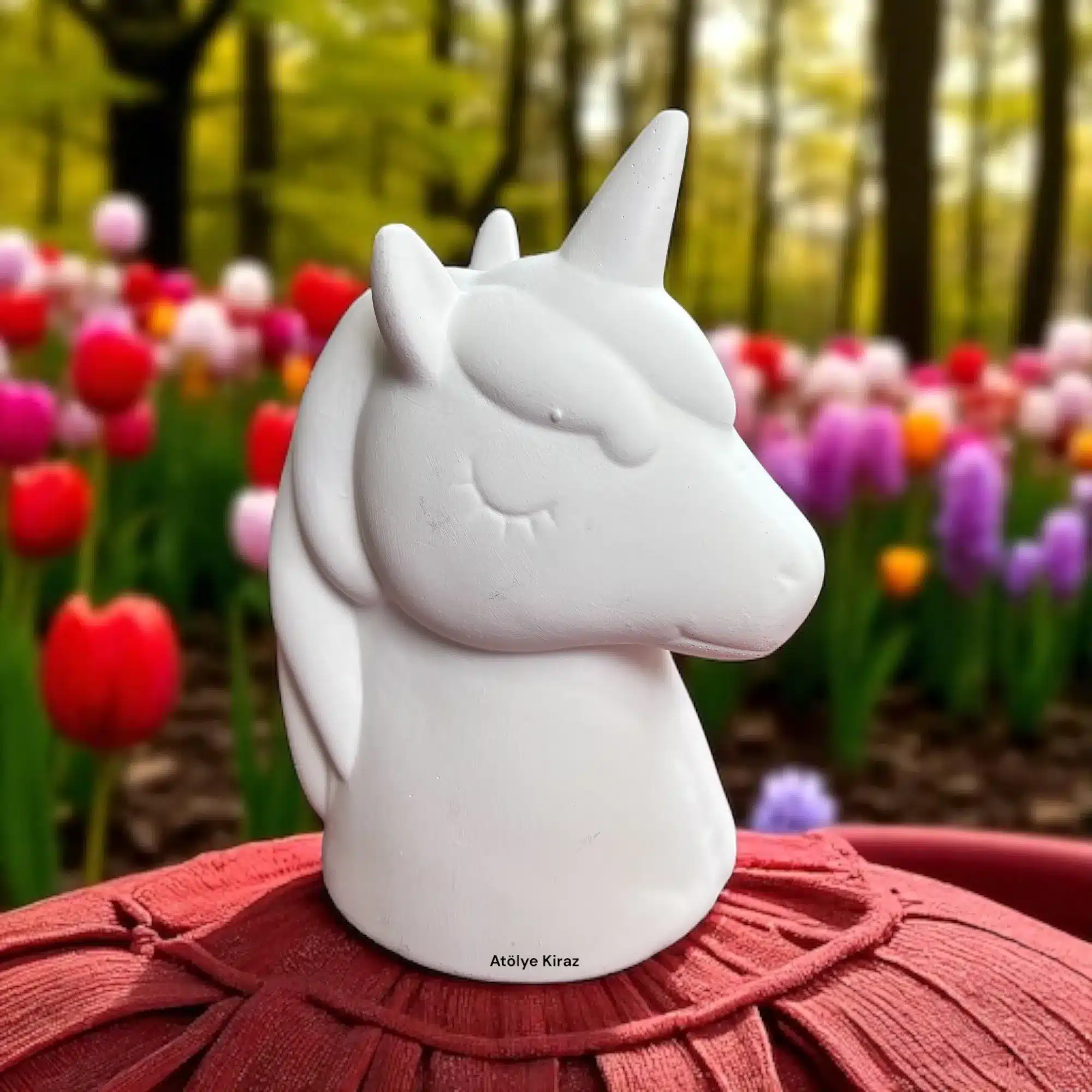 Dekoratif Taş Tozu Unicorn Figürü | Dekoratif Obje | DK138- 20x15x10 cm 3 Dekoratif Taş Tozu Unicorn Figürü