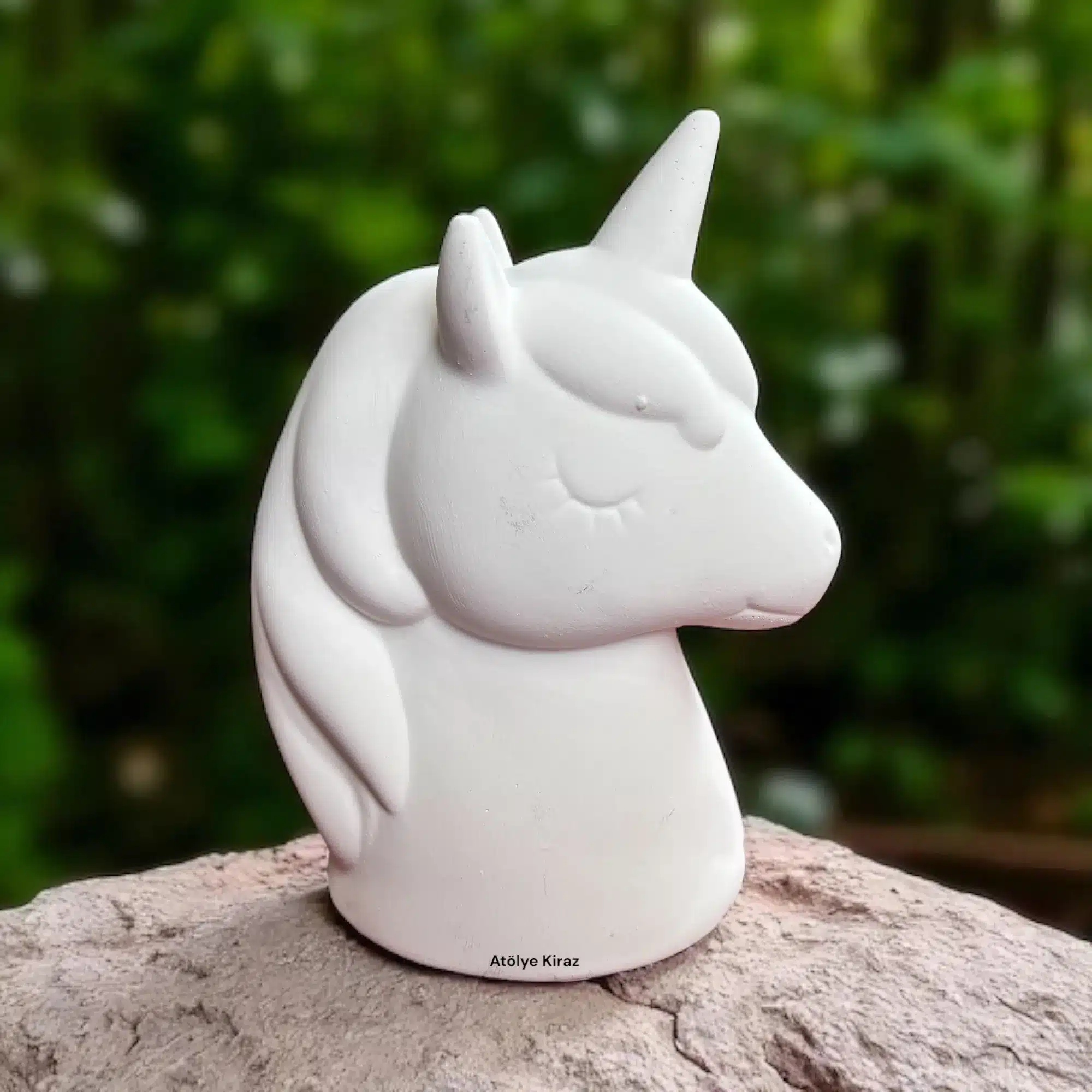 Dekoratif Taş Tozu Unicorn Figürü | Dekoratif Obje | DK138- 20x15x10 cm 1 Dekoratif Taş Tozu Unicorn Figürü