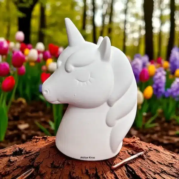 Dekoratif Taş Tozu Unicorn Figürü
