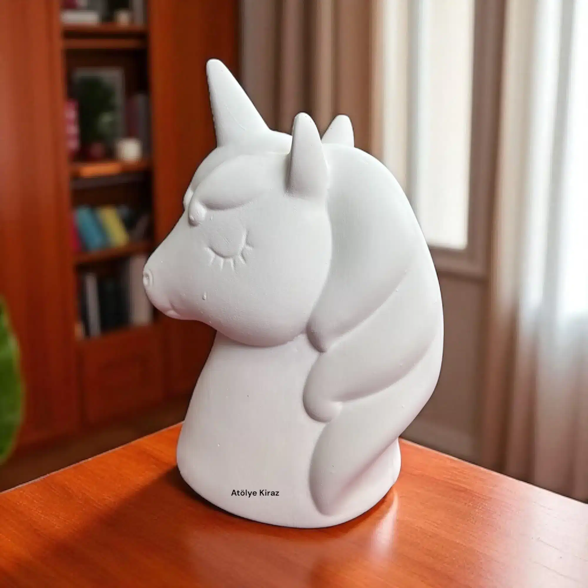Dekoratif Taş Tozu Unicorn Figürü | Dekoratif Obje | DK138- 20x15x10 cm 6 Dekoratif Taş Tozu Unicorn Figürü