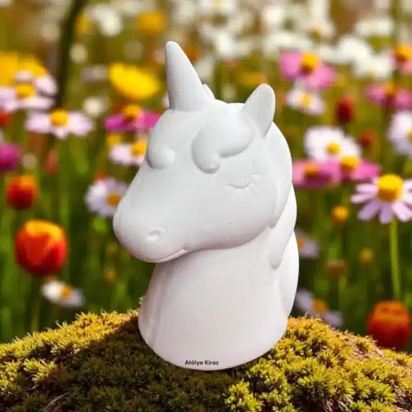 Dekoratif Taş Tozu Unicorn Figürü