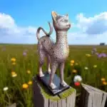 Hiyeroglif Desenli Kedi Heykeli