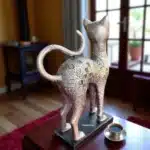 Hiyeroglif Desenli Kedi Heykeli