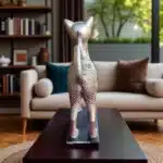Hiyeroglif Desenli Kedi Heykeli