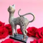 Hiyeroglif Desenli Kedi Heykeli