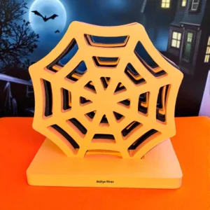 Halloween Örümcek Ağı Bardak Altlığı | Taş Tozu Dekoratif Altlık Seti
