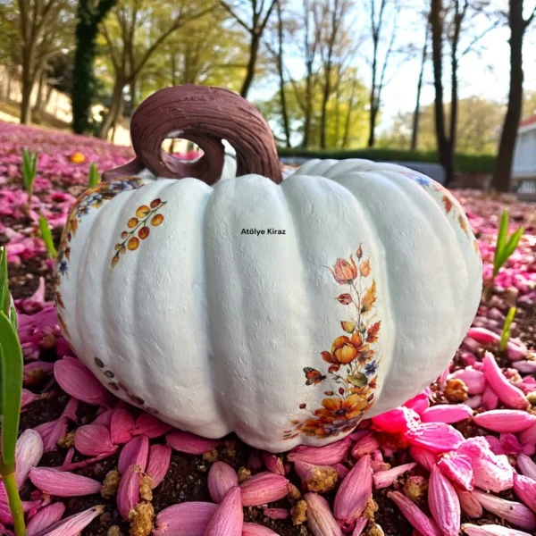 Dekoreli Sonbahar Kabak : El Boyaması Halloween Dekorasyonu