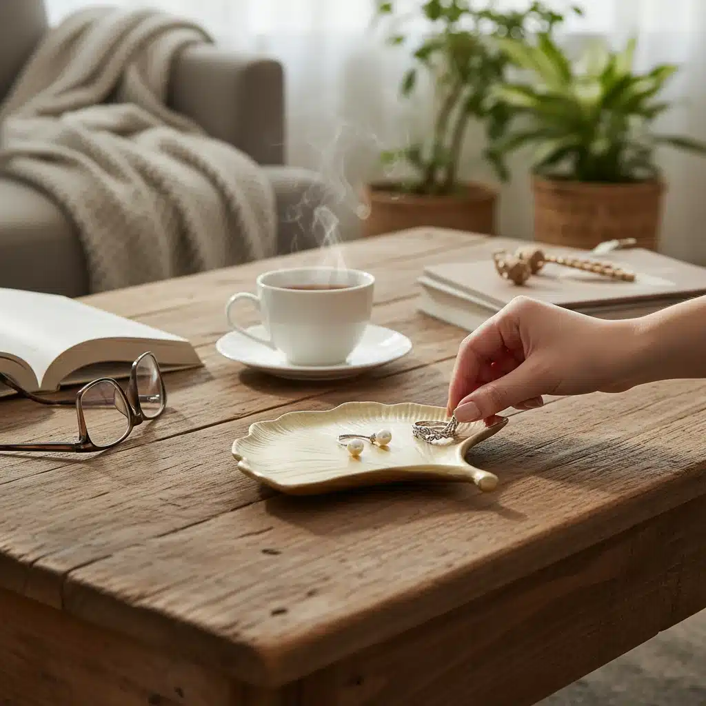 Ginkgo Yaprağı Figürlü Çok Amaçlı Tepsi : Dekoratif Sunum & Takı Tabağı 3 Ginkgo Yaprağı Figürlü Çok Amaçlı Tepsi