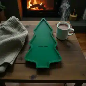 Yeşil Çam Figürlü Tabak