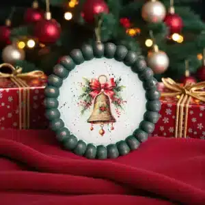 Boncuklu Yılbaşı Tabak : Çan Desenli Dekoratif Ev Dekoru