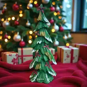 El Boyaması Yılbaşı Ağacı Heykeli : Dekoratif Kış Dekoru