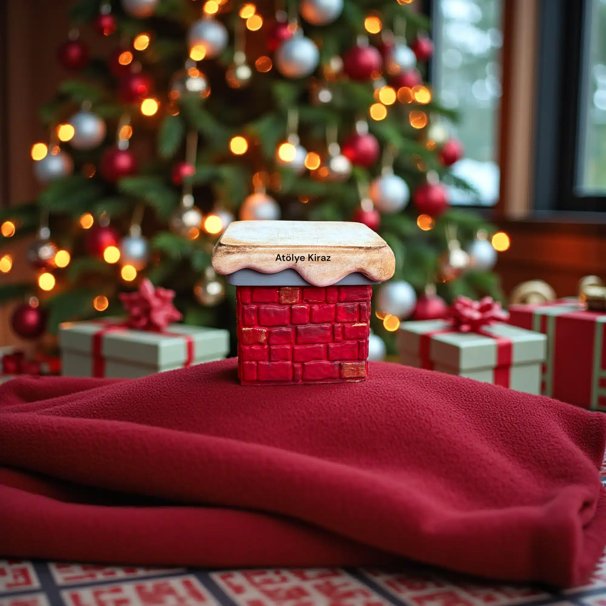 El Boyaması Baca Kutusu : Yılbaşı Temalı Dekoratif Figür 4 El Boyaması Baca Kutusu : Yılbaşı Temalı Dekoratif Figür