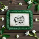 Aplikli Ahşap Yılbaşı Tepsisi - Merry Christmas Temalı Yeşil Vintage Sunum