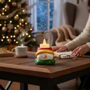 Kardan Adam Figürlü Mumluk: Dekoratif Yılbaşı Dekoru 5 Kardan Adam Figürlü Mumluk: Yılbaşı Temalı Dekoratif Tealightlık