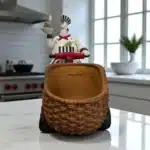 Polyester Küfeli Bisiklet Süren Aşçı Figürü