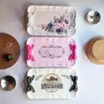 El Boyaması Fiyonklu Tepsi : Vintage Mini Servis ve Takı Tepsisi- Dekorlanmış Çeşitler