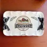 El Boyaması Fiyonklu Tepsi : Vintage Mini Servis ve Takı Tepsisi- Farmfresh Temalı