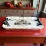 El Boyaması Fiyonklu Tepsi : Vintage Mini Servis ve Takı Tepsisi- Farmfresh Temalı