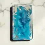 El Boyaması Ebru Desenli Dekoratif Ahşap Sunumluk