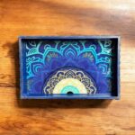 Mandala Desenli Ahşap Tepsi