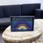 Mandala Desenli Ahşap Tepsi