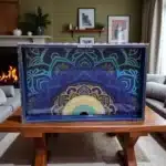 Mandala Desenli Ahşap Tepsi