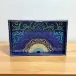 Mandala Desenli Ahşap Tepsi
