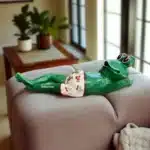 Polyester Yatan Kurbağa Biblo